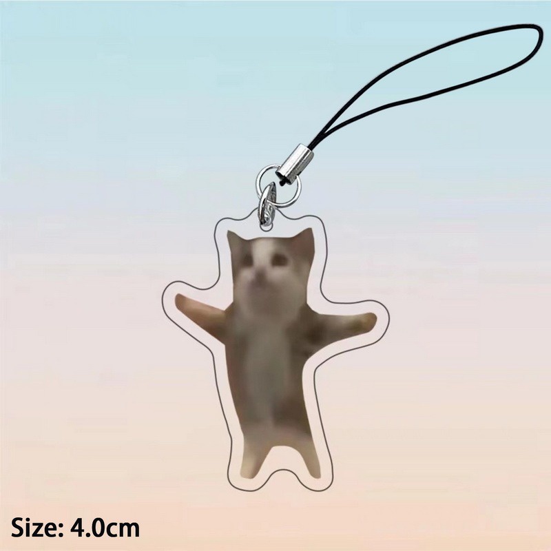 Móc khóa MÈO CHUỐI Banana Cat khóc nhè, mèo Happy Cat trang trí balo, chìa khóa dễ thương cute Mèo méo meo mèo meo