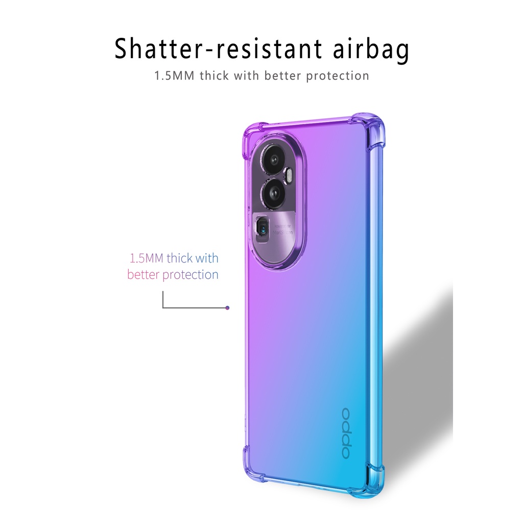 Ốp Điện Thoại Silicon Màu Gradient Cho Oppo Reno 10 Pro Plus Reno 10 Pro + 9 Pro Reno8T 9