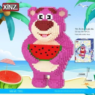 Mô hình lắp ráp lego gấu trúc & dâu tây cỡ lớn 33cm