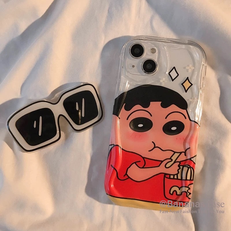 Ốp lưng điện thoại iphone 14 plus 14 13 12 11 pro max x xr xs max 7 8 plus cartoon crayon xiaoxin + kính sand clear phone cover