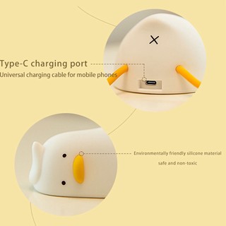 Lying Flat Duck Night Light,Cute Night Light,Silicone Dimmable Timed Nightlight with Touch,Bedside Cute Lamp for Breastfeeding and Toddler's Room,Birthday Gifts
