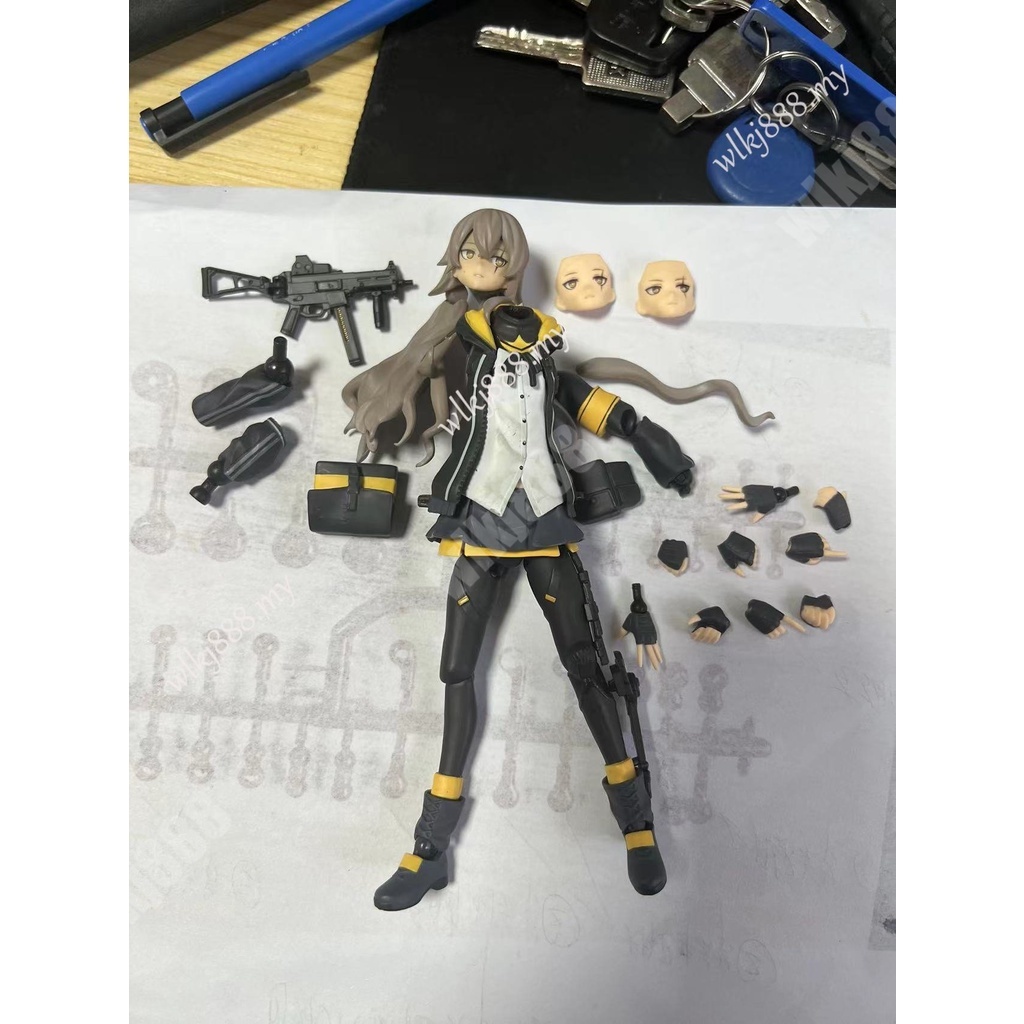 Girls frontline 457 figma ump45 573 figma hk416 hình hành động thay đổi khuôn mặt anime articulado mô hình búp bê