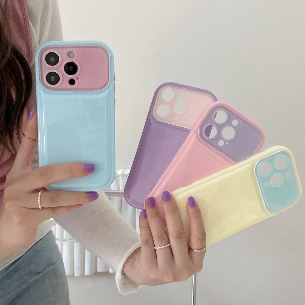 Ốp lưng iPhone Cửa sổ lớn màu tương phản đơn giản phù hợp với vỏ điện thoại iphone14pro max apple 13 new 12/11 advanced sense