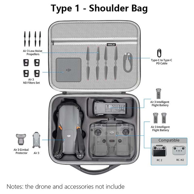 Túi đeo vai startrc cho dji air 3 túi đựng di động túi xách pu cho túi đeo vai rc2 rc-n2