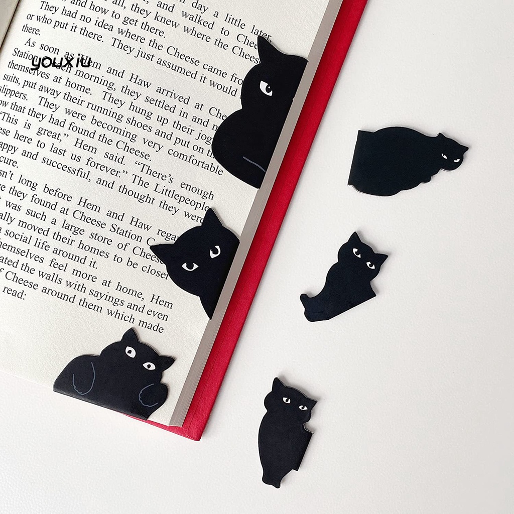 Xy * 6 cái văn phòng phẩm bookmark hình thức đáng yêu phim hoạt hình mèo đen bookmark sinh viên cung cấp