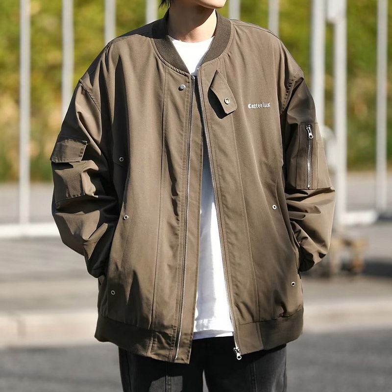 Áo khoác nam ESEA tay dài màu trơn phong cách Harajuku Nhật Bản đơn giản thời trang