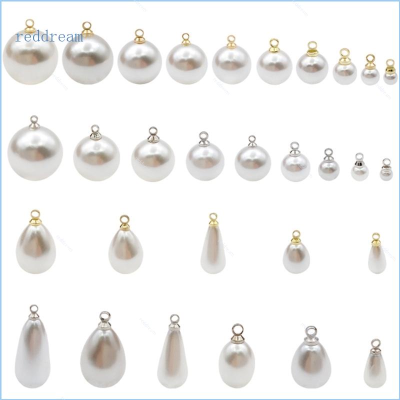 Redd trắng ngọc trai nhân tạo hạt tròn handmade diy vòng tay đính cườm bông tai vòng cổ nghệ thuật thủ công mỹ nghệ treo mũ 30 miếng