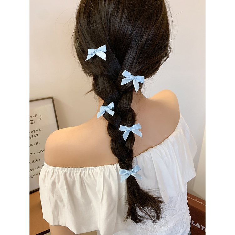 Mùa hè dễ thương ruy băng nơ tóc mái bộ kẹp tóc cô gái thời trang cho người lớn bộ