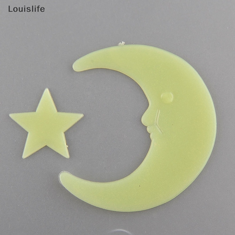 Louislife phim hoạt hình ngôi sao mặt trăng dạ quang phát sáng trong bóng tối hình dán tường nhựa trẻ em decal wsd