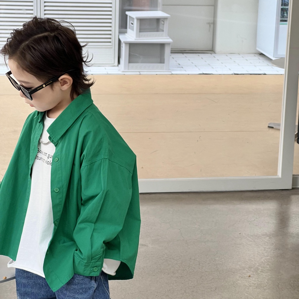 Áo sơmi bé trai NEWYORK AB695 sz 90-140, áo sơmi in hình lưng cho bé thời trang