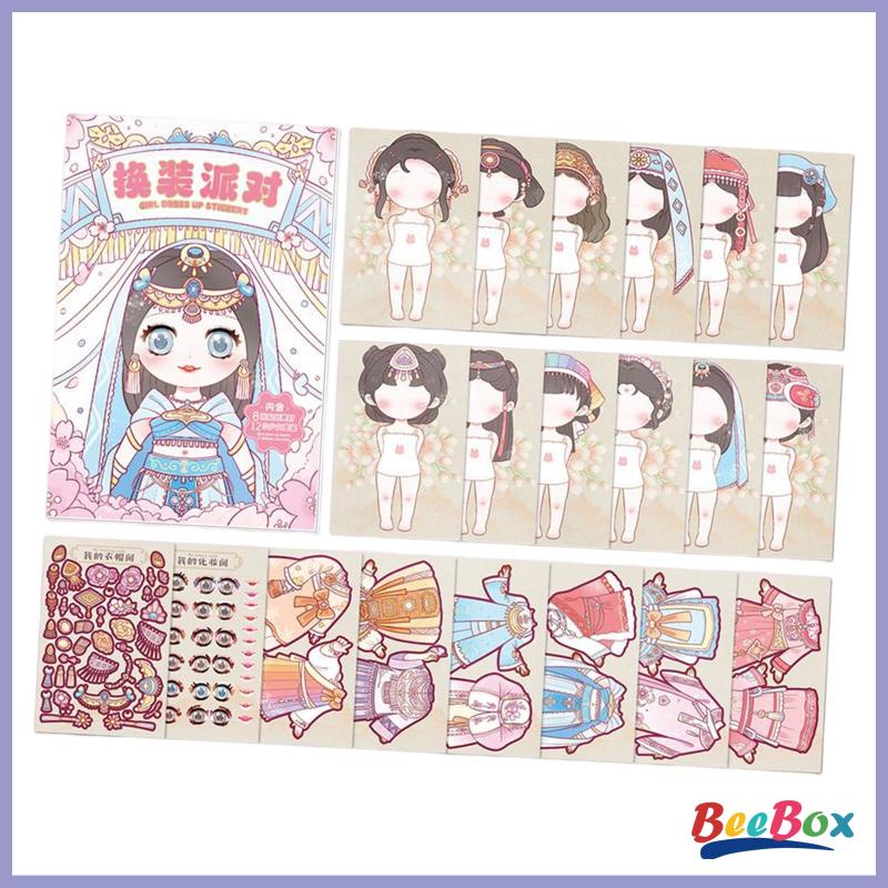 Bộ sticker Búp Bê Mặc Trang Phục diy Sáng Tạo Giáo Dục Cho Bé 3 Tuổi