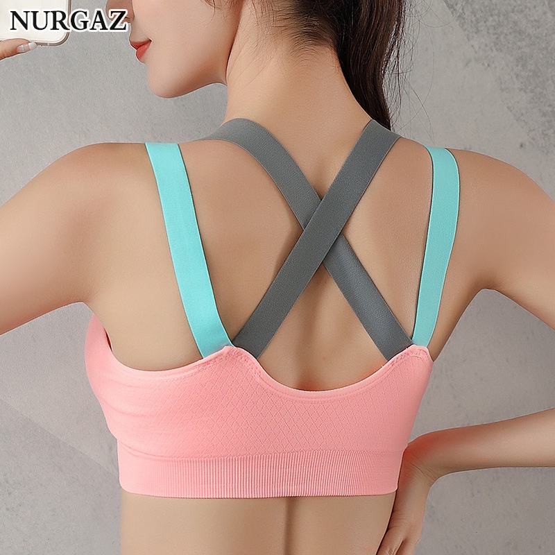 Nurgaz Áo ngực thể thao lưng của Beauty chạy thể dụcđồ lót chống sốc độ ẩm wicking nhanh khô áo vest thể thao