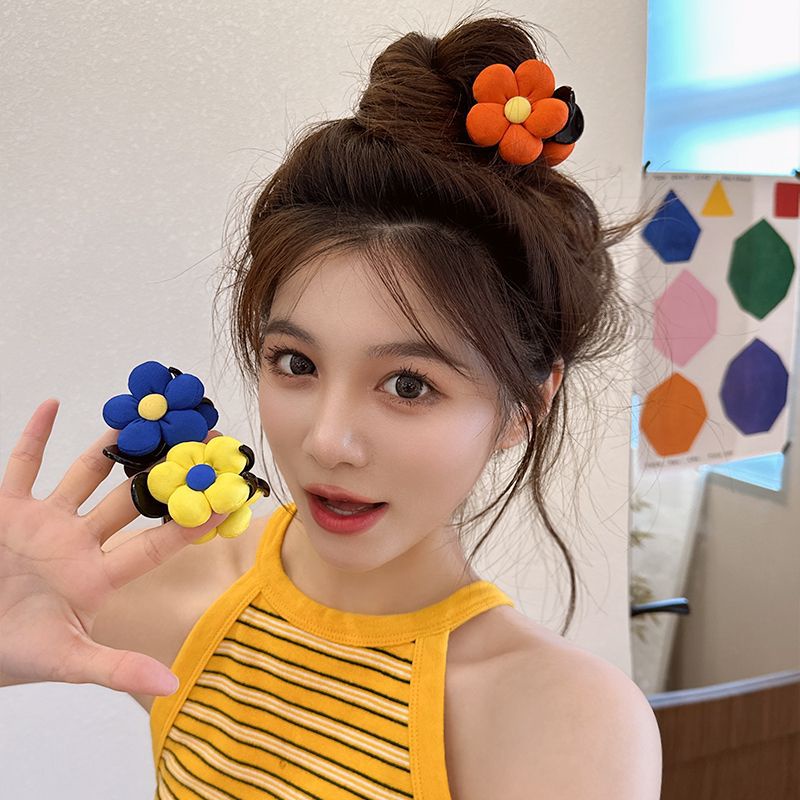Kẹp Tóc Đuôi Ngựa Cao Hình Hoa Tươi Tắn Mùa Hè 2023