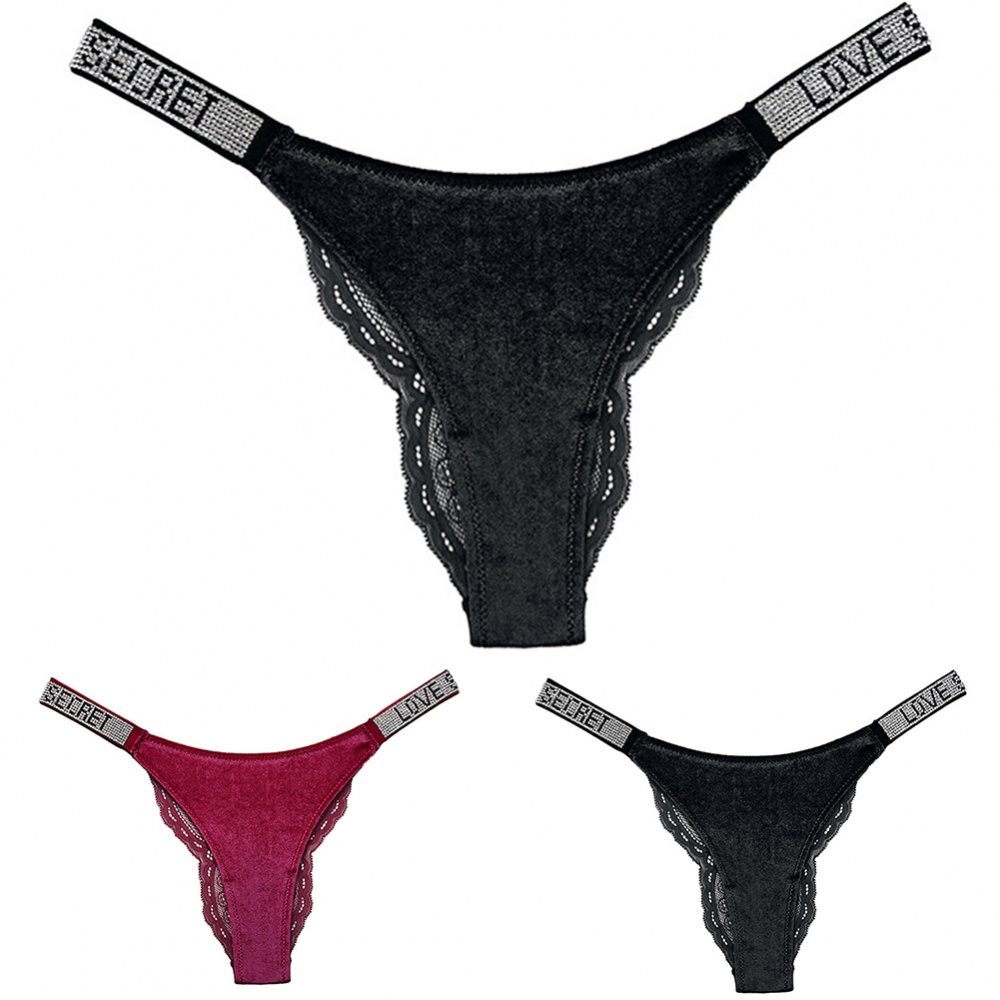 Womens thongs underpant velvet briefs all seasons g-string panties sexy