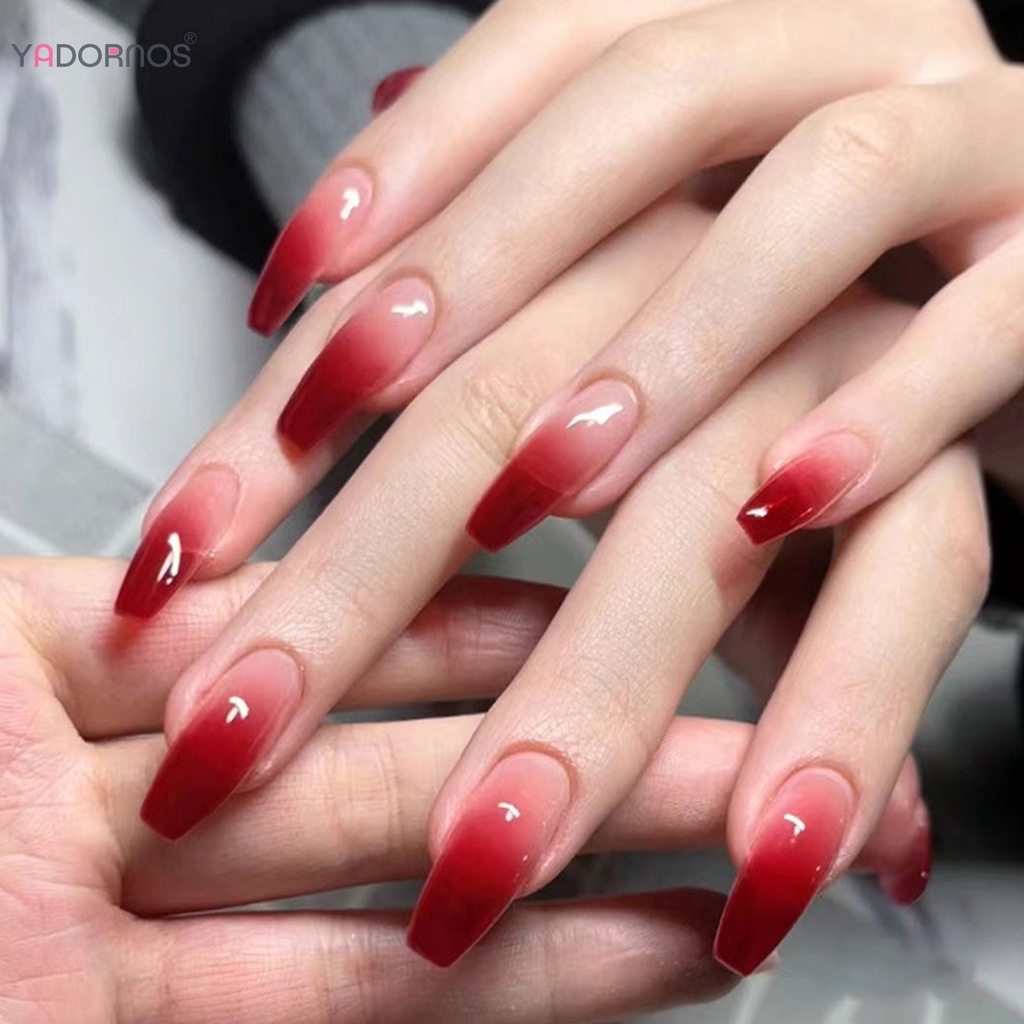 YADORNOS móng tay giả hình vuông lựu có thể đeo được