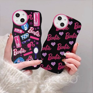 Cartoon Casing OPPO Reno 10 Pro 8T 8 7 6 5 4 F 5F 4F 8Z 7Z Reno8 Reno7 Z Reno8Z Reno7Z Reno6 Reno5 Reno5F Reno4 Reno4F 4G 5G A76 A96 A16 A16S A57 A39 2016 A77 A16K A16E Cute BFF Wavy edge Black Barbie Love Shockproof Clear Soft Phone Case Cover BW 82