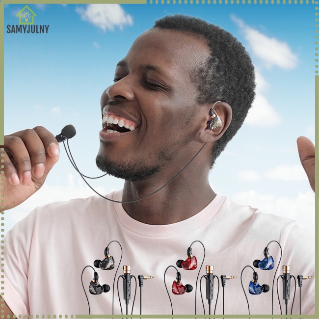 Sam kt02 tai nghe in-ear earbuds 3,5 mm với micrô bass hifi tai nghe để phát trực tuyến tai nghe karaoke