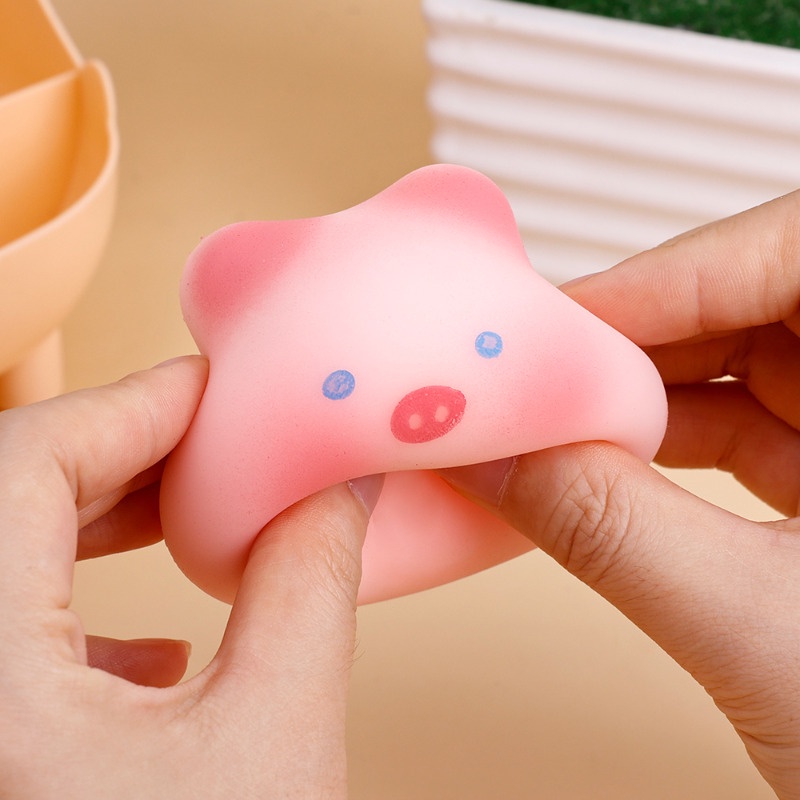 Dễ thương heo con màu hồng căng thẳng nhúm nhạc / đồ chơi trẻ em dành cho người lớn / đồ chơi trẻ em hình động vật sáng tạo và thú vị