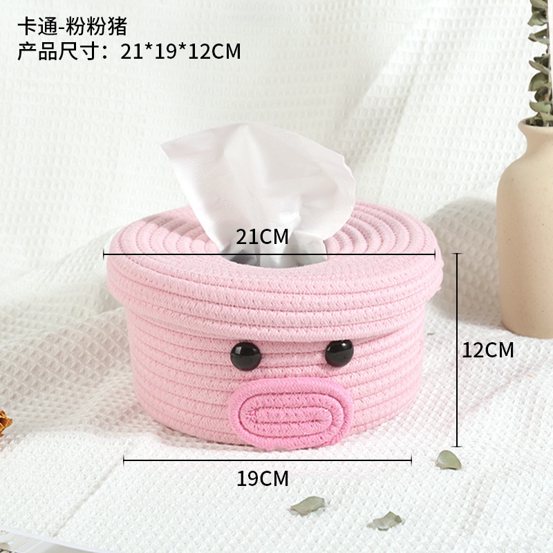 Hộp Đựng Khăn Giấy Thủ Công Bằng cotton Đơn Giản Trang Trí Phòng Khách / Xe Hơi