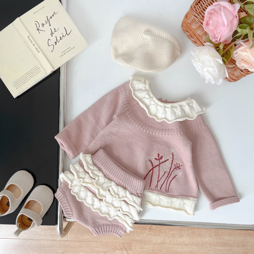 Bộ bé gái chia công chúa đan netflix bộ hai mảnh thời trang