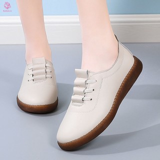 [Giao hàng 24 giờ] Giày da mềm nữ đế cao su dày chống trượt