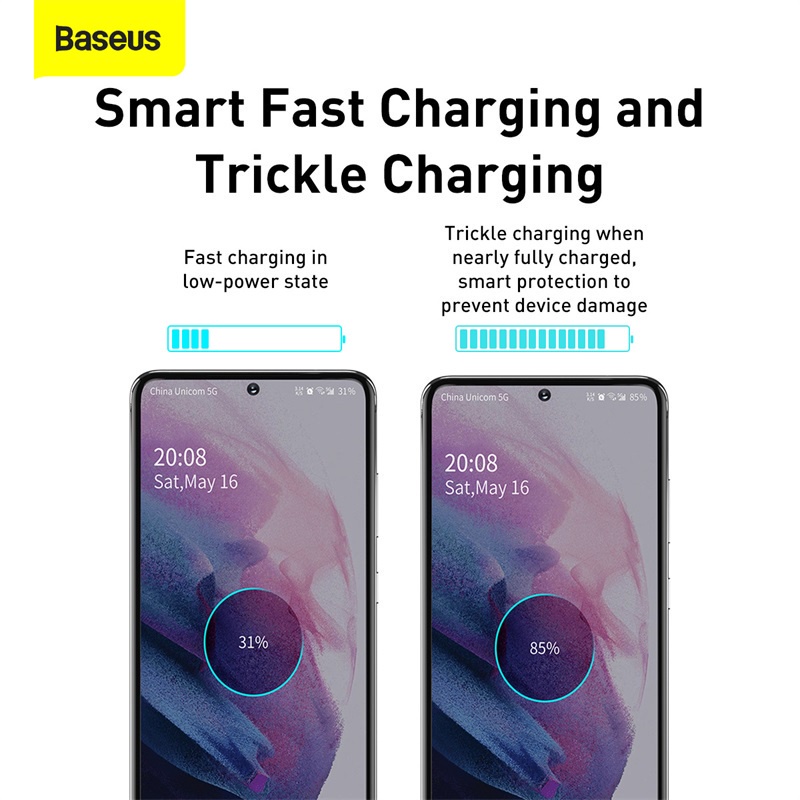 Củ sạc siêu nhanh Samsung 25W thương hiệu Baseus , Sạc nhanh Samsung A23 A33 A34 A53 A54 M53 A73 S21 S22