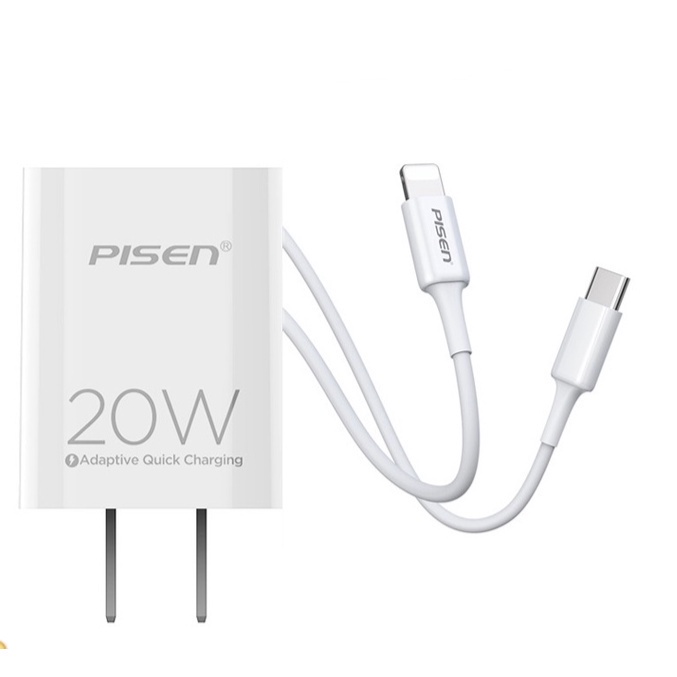 Combo Sạc + Cáp PISEN Quick PD 20W   -Có bán lẻ củ và lẻ dây