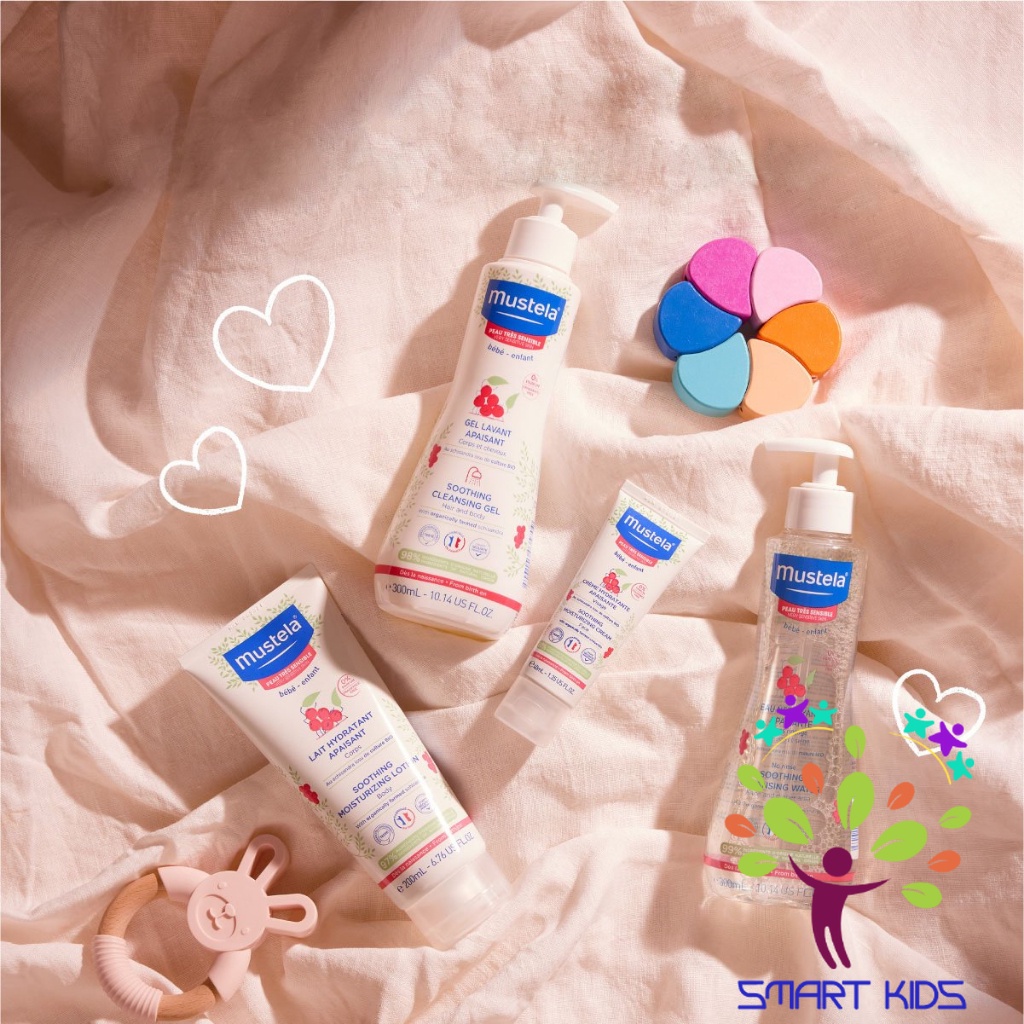 Nước Làm Sạch Mặt Và Cơ Thể Da Rất Nhạy Cảm Mustela No-Rinse Soothing Micellar Cleansing Water 300ml