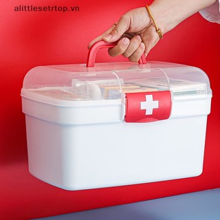 Alittlesetrtop plastic multi-function family emergency box portable first aid kit storage organizer box with handle medicine chest tools.