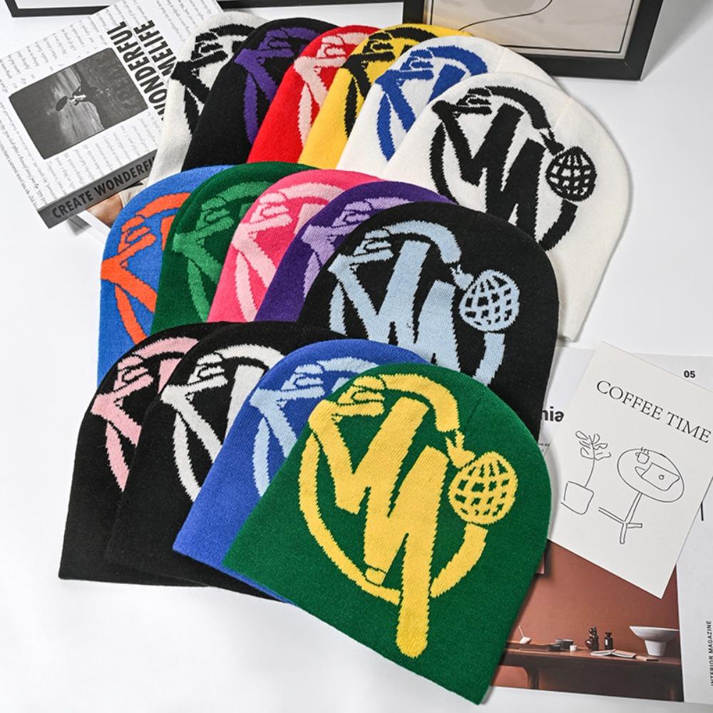 Einway Mũ Dệt Kim ins Thiết Kế hip hop Ấm Áp y2k