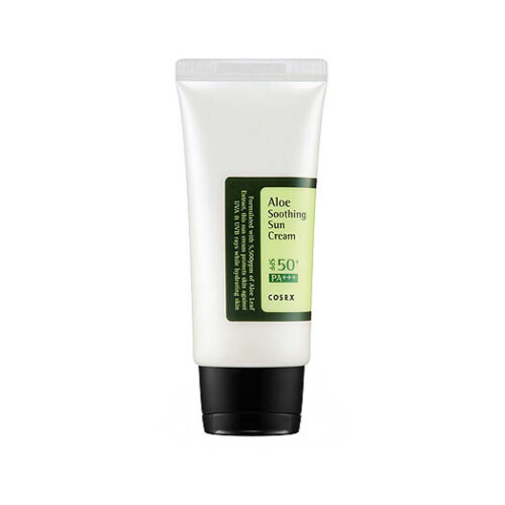 Aloe Soothing Sun Cream SPF 50 PA+++ 50ml, Aloe Extract 5.5%, Mild Hydrating Sunscreen