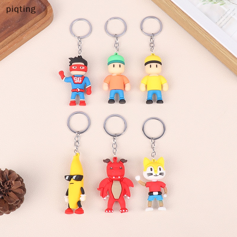Piqt stumble guys keychains kawaii anime hình móc chìa khóa ch xe mặt dây chuyền túi trang trí móc khóa dễ thương phụ kiện trẻ em quà tặng en