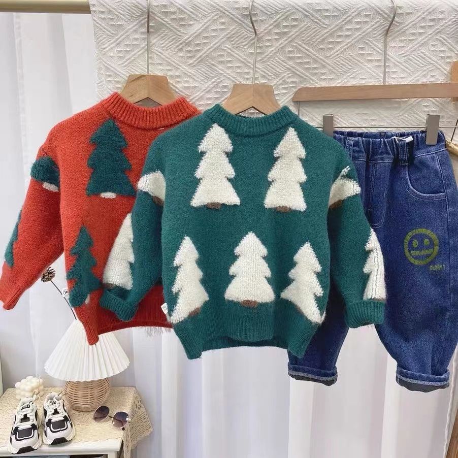 Áo Sweater Phong Cách Giáng Sinh Thời Trang Thu Đông Cho Bé