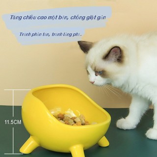  bát sứ bảo vệ cột sống cổ người giữ thức ăn cho mèo bảo vệ cổ miệng chống ướt bát nước cho chó cưng chậu cơm chống rơi đồ dùng cho mèo tại chỗ