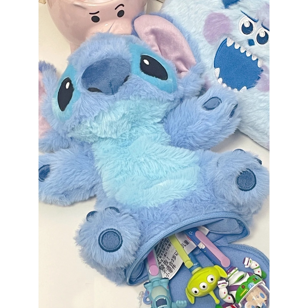 Dễ thương stitch winnie bear puff bear pen bag storage hộp văn phòng phẩm dây kéo sang trọng búp bê sang trọng