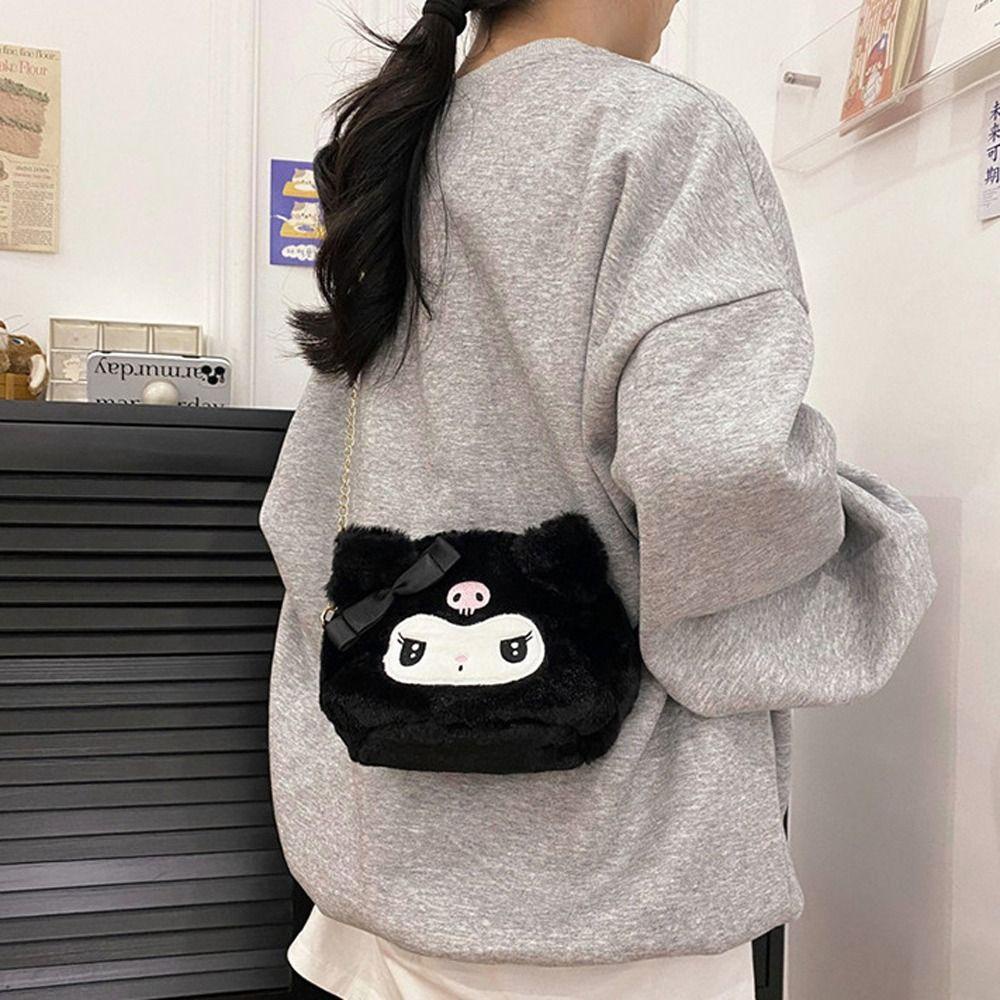 Shanhai Túi Đeo Chéo Vai Hình kuromi melody Nhồi Bông Sức Chứa Lớn Nhỏ Nhắn Họa Tiết Hoạt Hình my melody Trẻ Em / Nữ