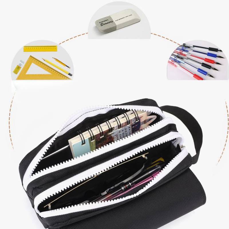 Sq3 hatsune miku phim hoạt hình đơn giản dễ thương học sinh trẻ em túi văn phòng phẩm có nắp lật hộp đựng bút chì có dây kéo dung lượng lớn