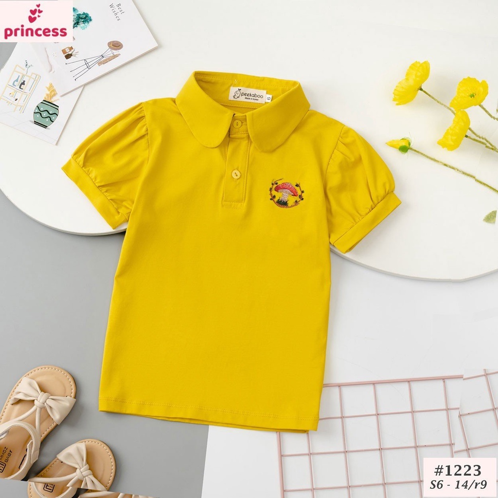 Áo Polo Cổ Sen Cotton Cộc Tay Bé Gái Mã ACT23200