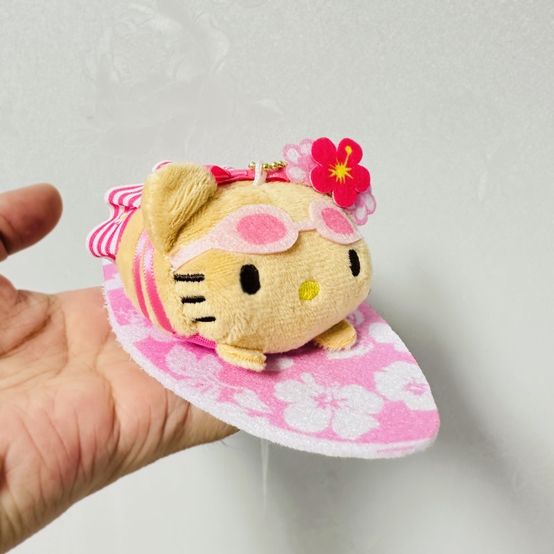 Kawaii sanrio hello kitty đồ chơi sang trọng kt surfboard móc khóa dễ thương mặt dây chuyền nhồi bông quà tặng sinh nhật