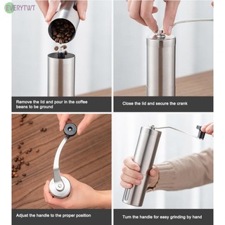 ⭐24H SHIPING ⭐Portable Manual Coffee Grinder Stainless Steel Hand Crank Grinder Burr Bean Mill