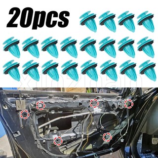 20 cái bảng điều khiển cản cửa trim đẩy đinh tán / phụ kiện nội thất ô tô / kẹp nhựa trang trí màu xanh lá cây / chốt cửa ô tô đa năng