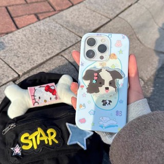 Ins puppy paradise side shepherd bracket tương thích với iphone 14 phone case 13 12 qyjs 11 straight edge xr soft case 78 11promax 14pro 12pro 14promax 13pro