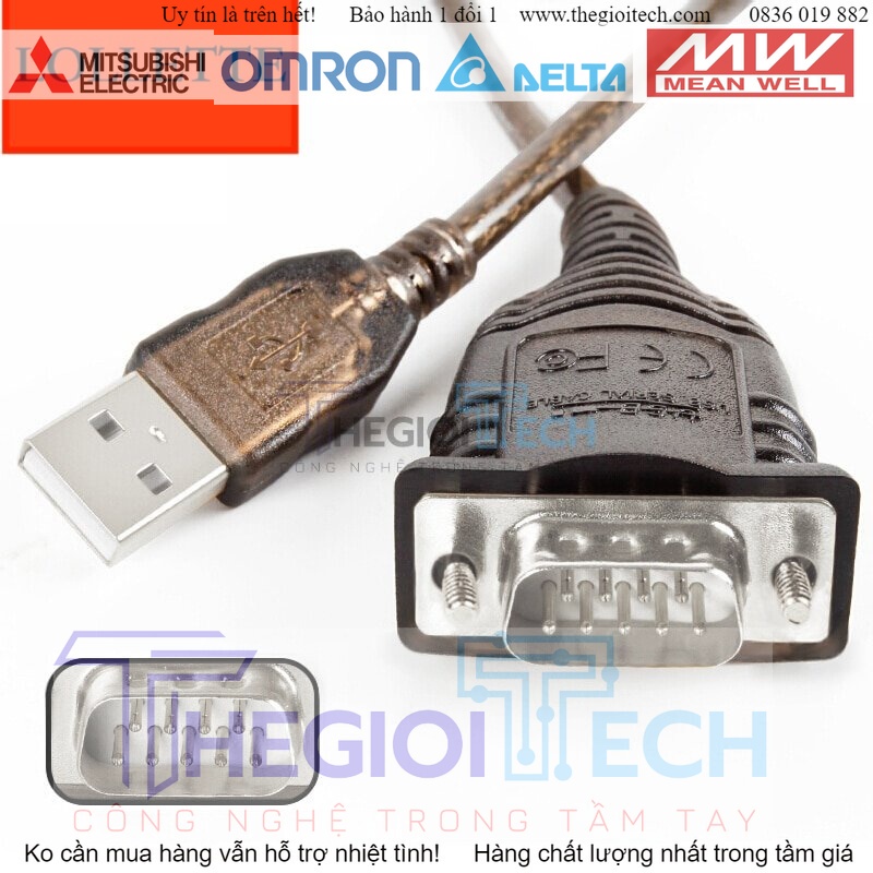 Unitek Y-108 Y-1082 FT232RL New USB to RS232 RS485 RS422 DB9 Pin 1.5 m Chip Công Nghiệp chống nhiễu cao, giao diện COM - RS232 Y-108 XỊN