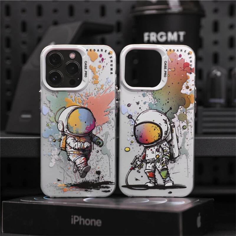 Ốp lưng Điện Thoại ip 11 PRO MAX Vỏ cứng mờ cao cấp Tranh sơn dầu dễ thương phi hành gia NASA tương thích cho iPhone 11 12 13 14 PRO MAX promax Ốp lưng ip 11promax 12promax 11promax Ốp lưng chống sốc full cover