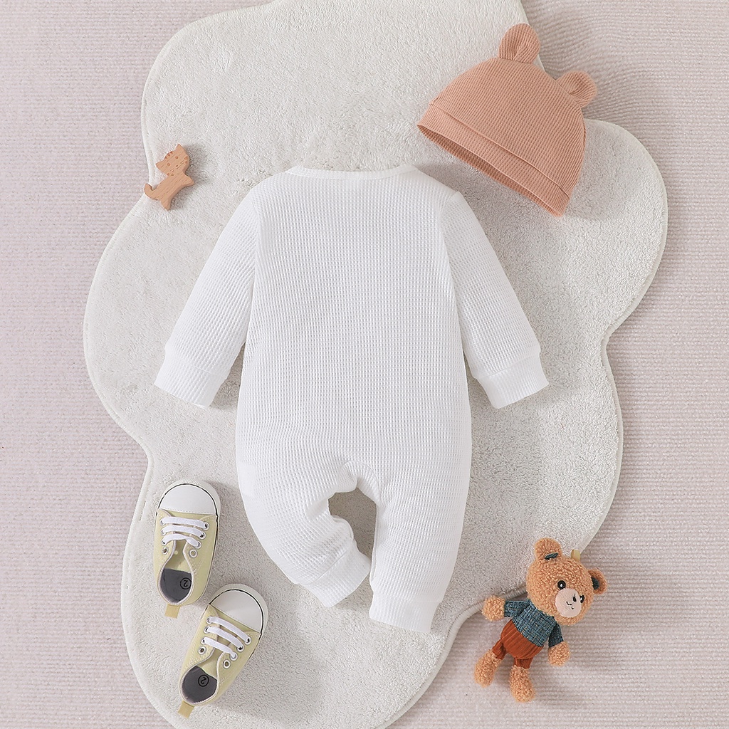 Bộ mũ quà tặng Body bé trai Gái đồ sơ sinh từ 0 đến 18 tháng bodysuit liền thân In Hình  tai Gấu Hoạt Hình Dễ Thương dài tay quần áo cho bé trẻ em