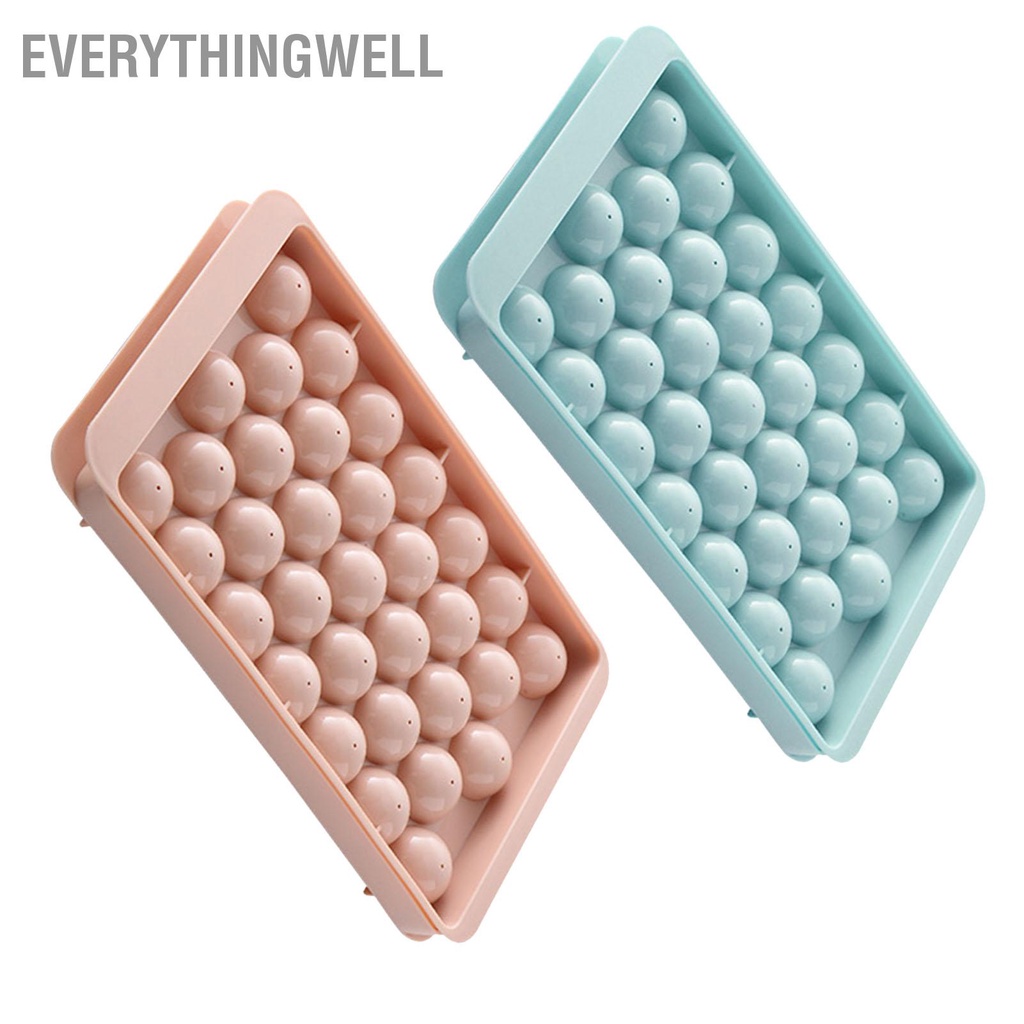 EverythingWell Khay Đá 33 Lưới Tháo Dễ Dàng Khuôn Làm Linh Hoạt Có Nắp Cho Tủ Đông Cocktail snowa