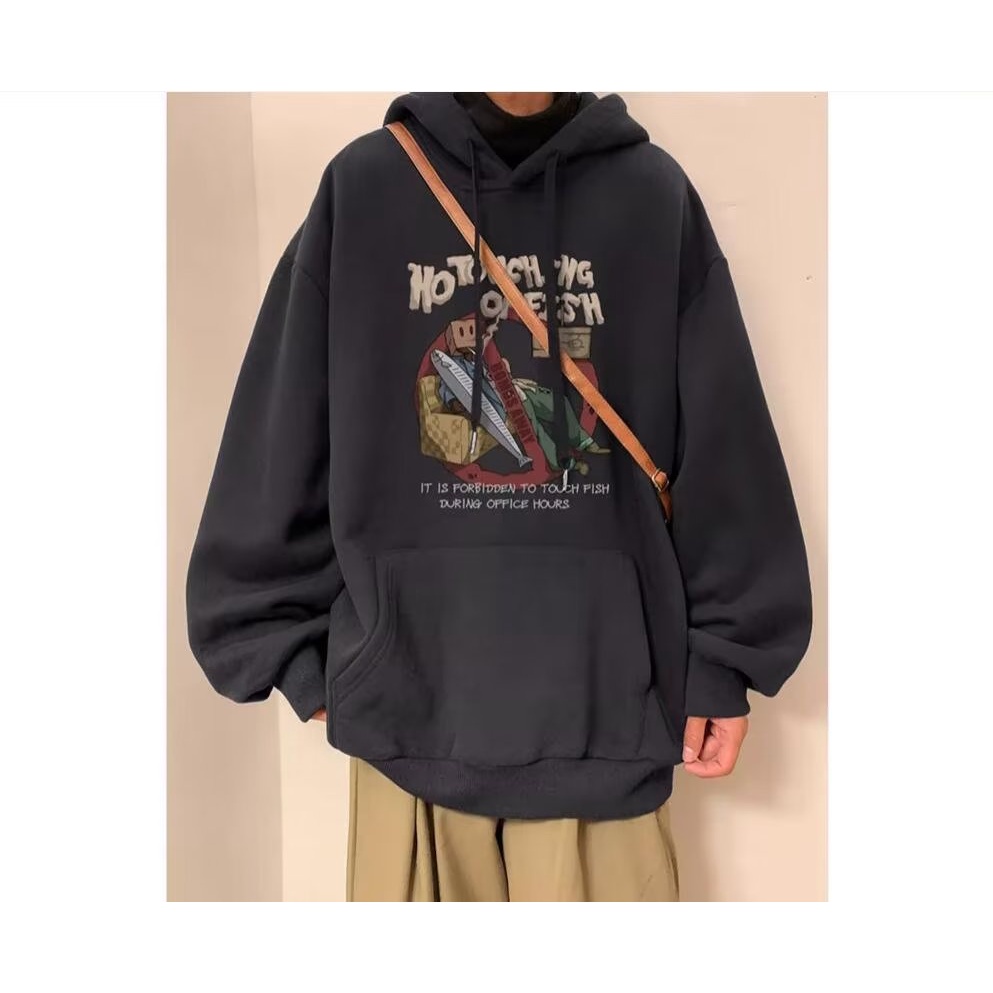 Mới Áo Hoodie Dáng Rộng Thời Trang Thu Đông Phong Cách retro