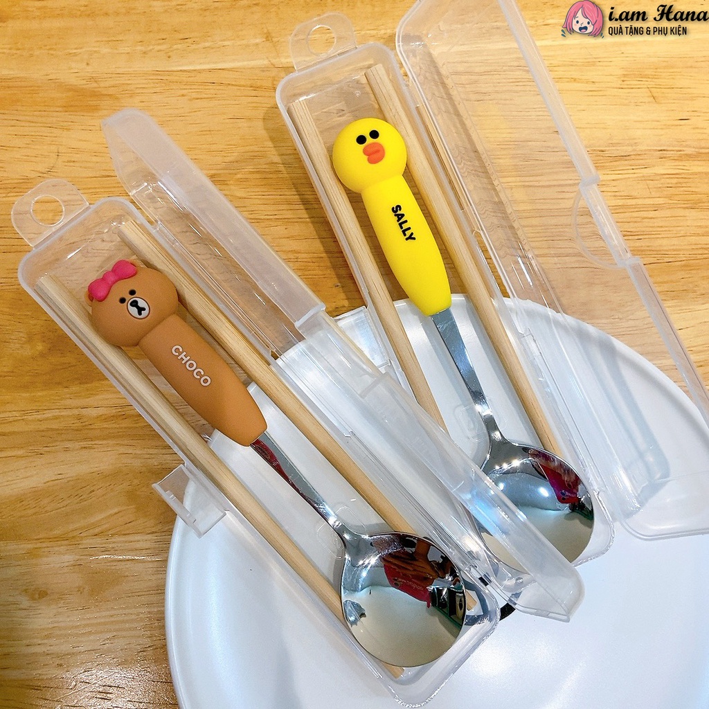 Bộ muỗng đũa nĩa văn phòng Brown Cony Chocco Sally dễ thương