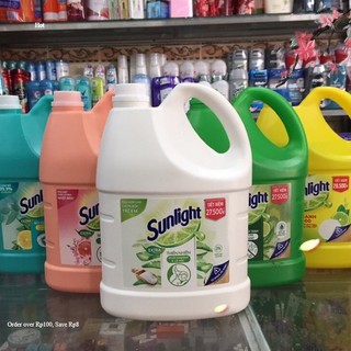 Nước rửa chén Sunlight Mềm Dịu Hương Bưởi Tây & Hoa Anh Đào 3,6kg/can