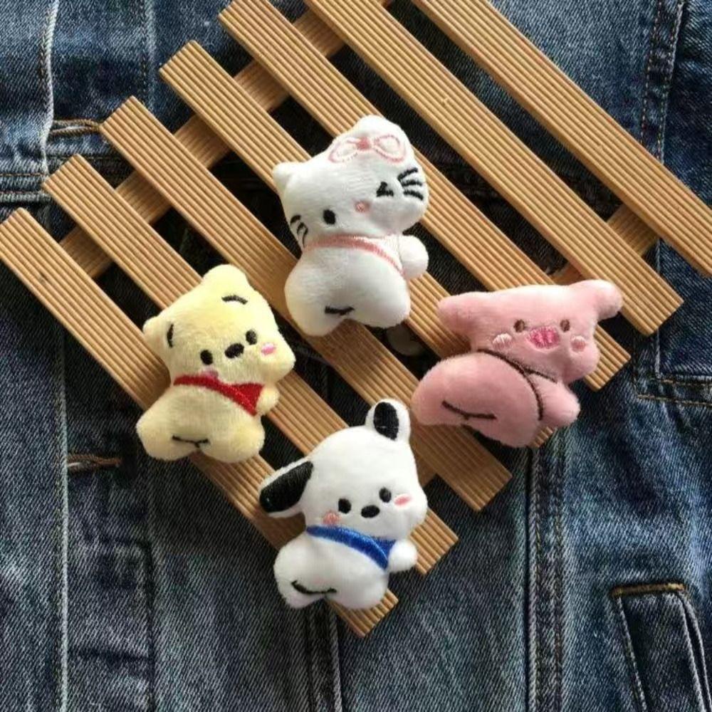 Huy Hiệu Cài Áo Hình Gấu pooh / Heo / Mèo 3d Bằng Vải Lông Nhung Dễ Thương Xinh Xắn